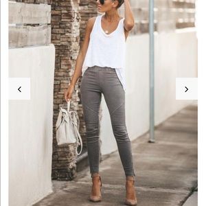 Beulah moto pants- gray